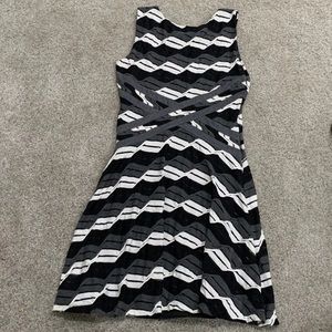 Casual amazing black, gray, and white dress